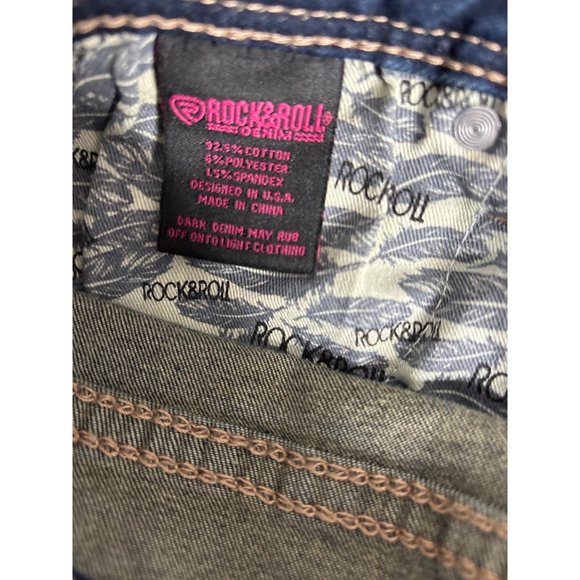 Rock & Roll Women's Dark Wash Mid-Rose Boot Cut Riding Jeans 28 - Picture 4 of 8